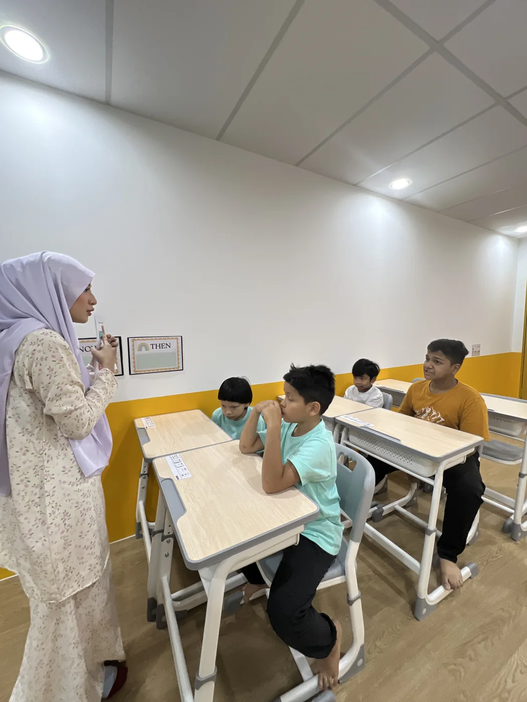A small group of learners taking part in a KSS classroom activity